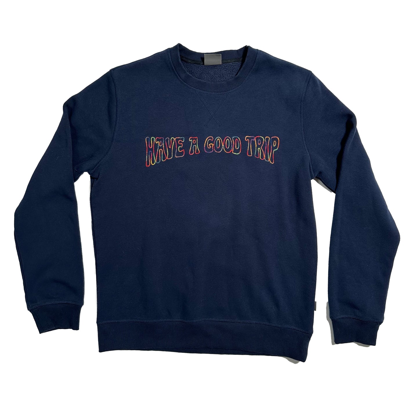 1/1 Upcycled & Embroidered RAINBOW Crewneck