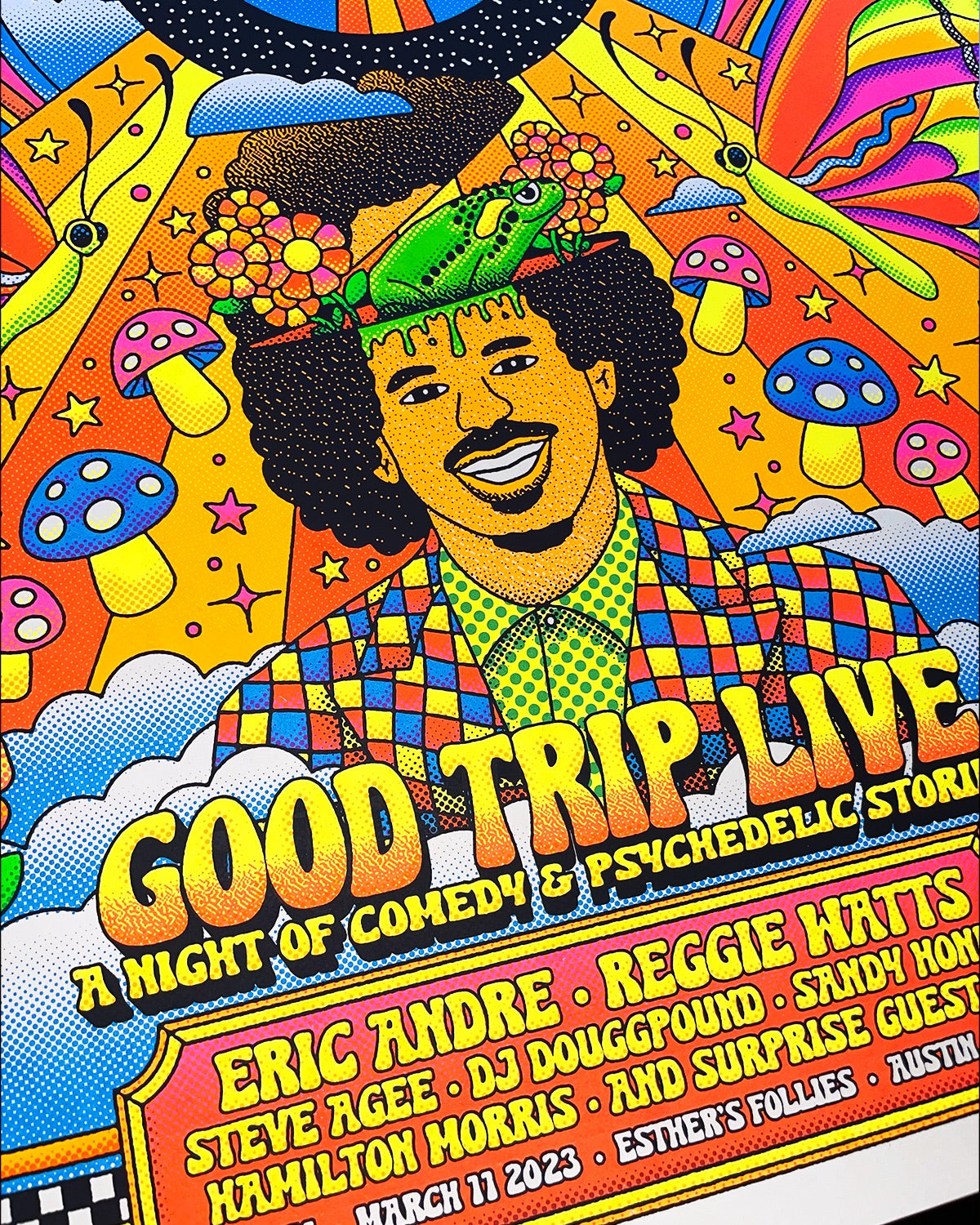 Good Trip Live X SXSW Blacklight Show Poster by Natemoonlife