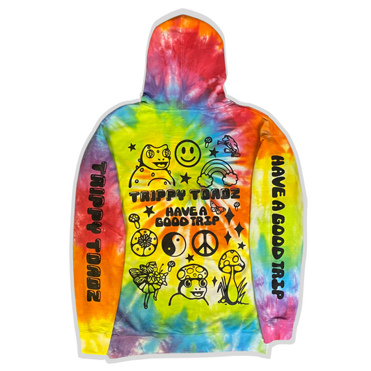 Trippy Toad Rainbow Tie Dye Hoodie